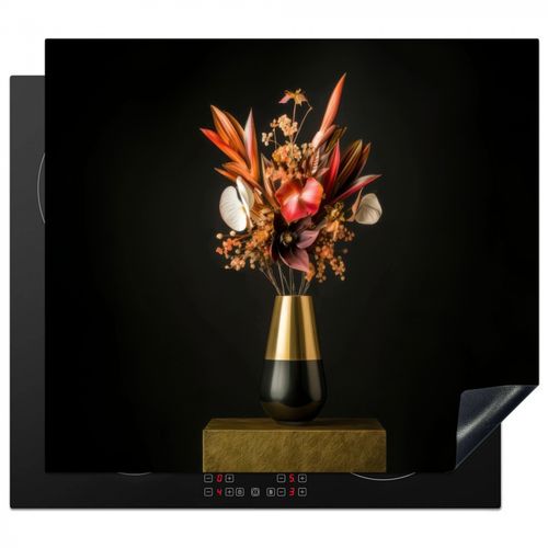 Protezione piano induzione - Esotico - Bouquet - Vaso - Oro