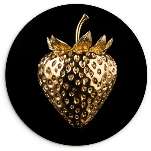Quadro rotondo - Fragola - Oro - Nero - Cromo