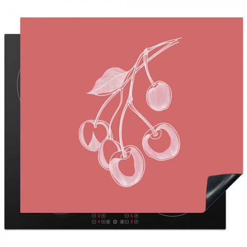 Protezione piano induzione - Illustrazione della linea - Ciliegio - Ramo - Bianco