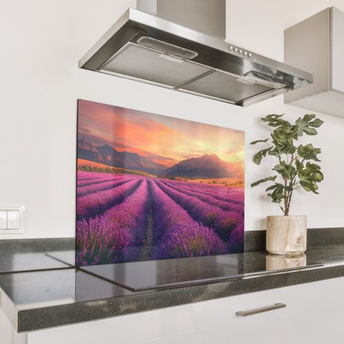 Parafango in alluminio - Campo di lavanda - Tramonto - Viola