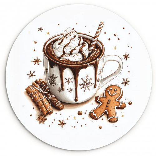 Quadro rotondo - Chocomel - Decorazione - Inverno - Natale