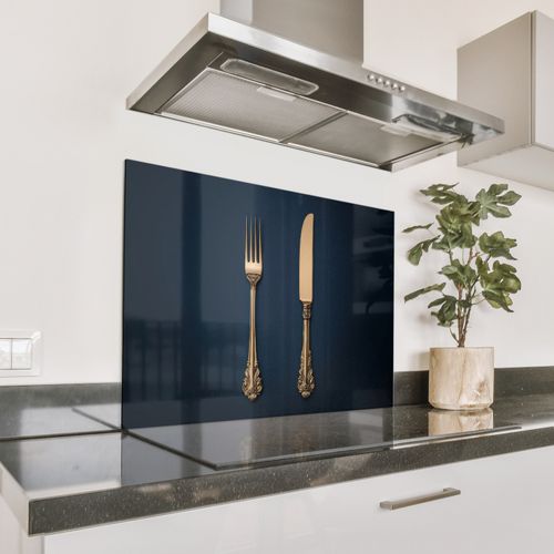 Parafango in alluminio - Posate - Blu scuro - Oro