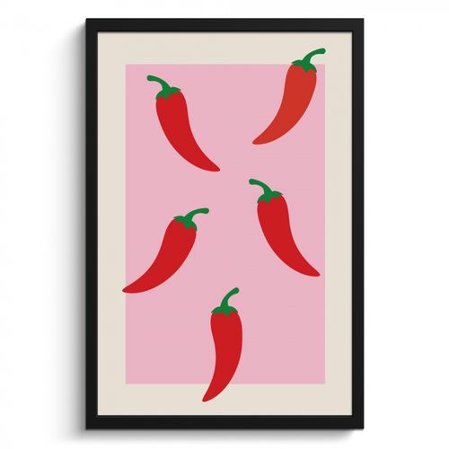 KitchenYeah - Cucina - Cornice per foto - Peperoni - Rosso - Illustrazione