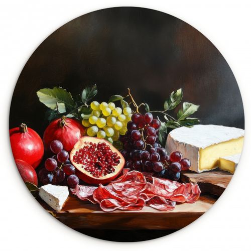 Quadro rotondo - Tavola per bere - Natura morta - Vintage