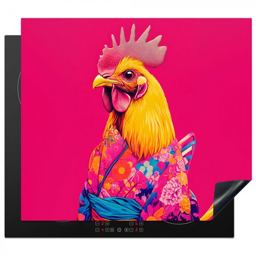Protezione piano induzione - Gallo - Colorato - Kimono - Rosa