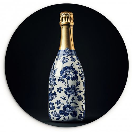 Quadro rotondo - Champagne - Fiori - Oro - Chic