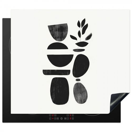 Protezione piano induzione - Japandi - Nero - Astratto