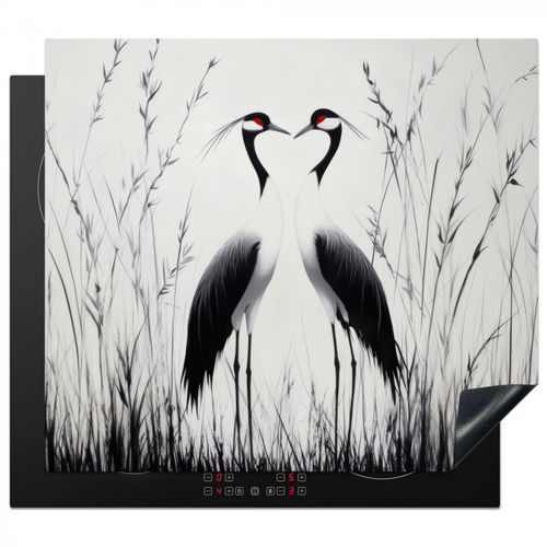 Protezione piano induzione - Gru - Erba - Forma di cuore - Nero