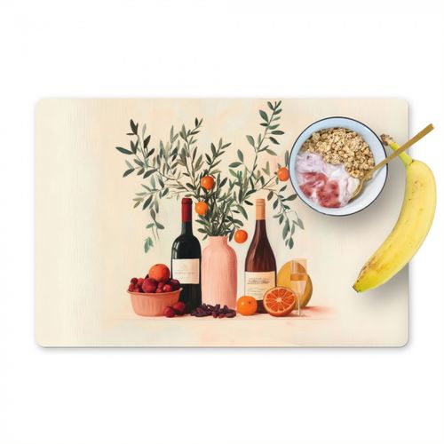 Tovagliette - Bottiglie di vino - Rami - Arance