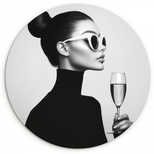 Quadro rotondo - Donna - Champagne - Moderno