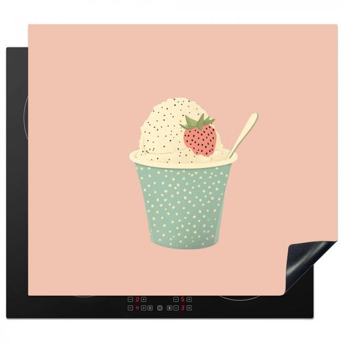 Protezione piano induzione - Vassoio - Gelato - Fragola - Rosa