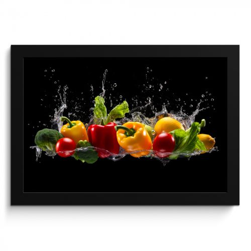 KitchenYeah - Cucina - Cornice per foto - Peperone - Acqua - Vegetale - Nero