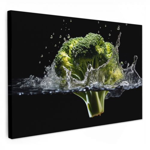 Dipinti su tela - Broccoli - Verde - Acqua - Nero