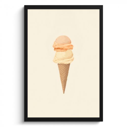 KitchenYeah - Cucina - Cornice per foto - Minimalista - Paletta per gelato - Corno - Beige