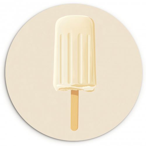 Quadro rotondo - Minimalista - Gelato all'acqua - Stick - Beige