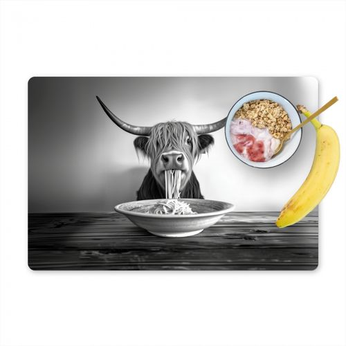 Tovagliette - Highlander scozzese - Spaghetti - Animali - Bianco e nero
