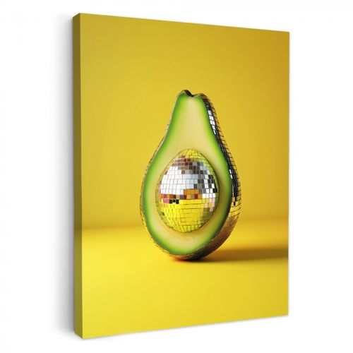 Dipinti su tela - Avocado - Discoball - Giallo - Brillantini