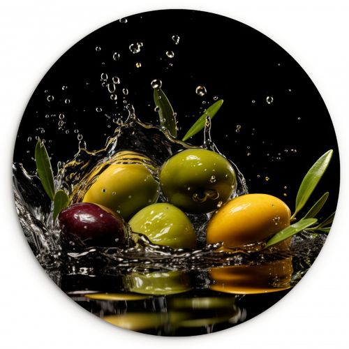 Quadro rotondo - Olive - Verde - Acqua - Nero