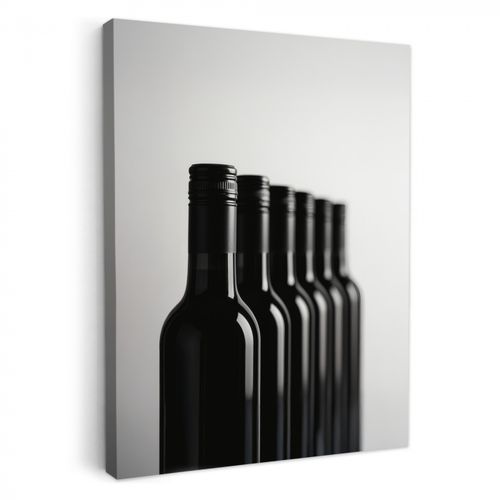 Dipinti su tela - Bottiglie di vino - Nero - Minimalista