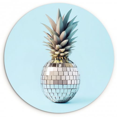 Quadro rotondo - Blu - Ananas - Disco - Discoball