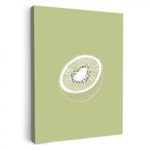 Dipinti su tela - Kiwi - Disegno a linee - Minimalista - Verde