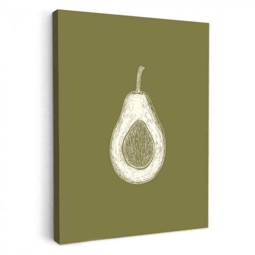 Dipinti su tela - Avocado - Minimalista - Illustrazione - Verde