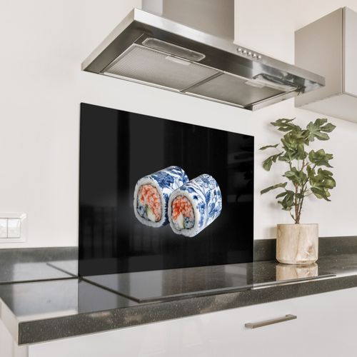 Parafango in alluminio - Sushi - Blu Delft - Riso - Pesce - Elegante
