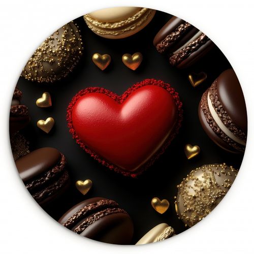 Quadro rotondo - Amaretti - Rosso - Cuore
