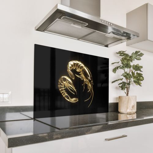 Parafango in alluminio - Gamberi - Nero - Oro - Animali