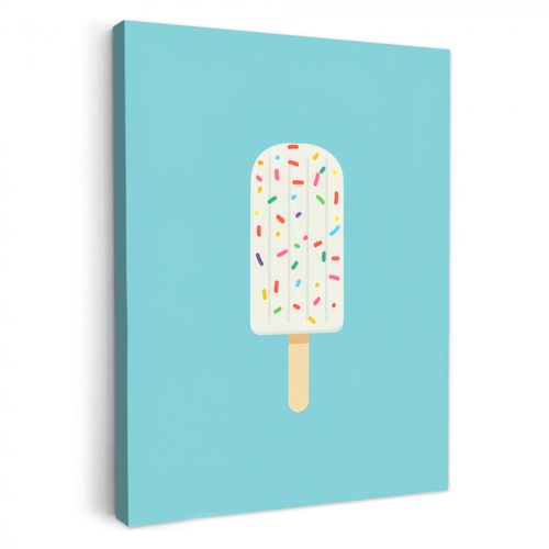 Dipinti su tela - Gelato - Bastoncino - Spolverini - Azzurro