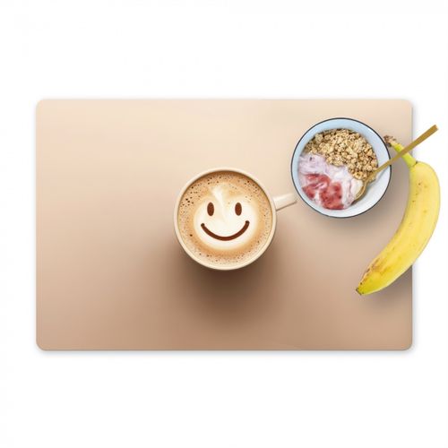 Tovagliette - Caffè - Schiuma di latte - Sorriso - Beige