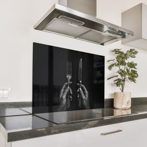 Parafango in alluminio - Posate - Nero - Bianco