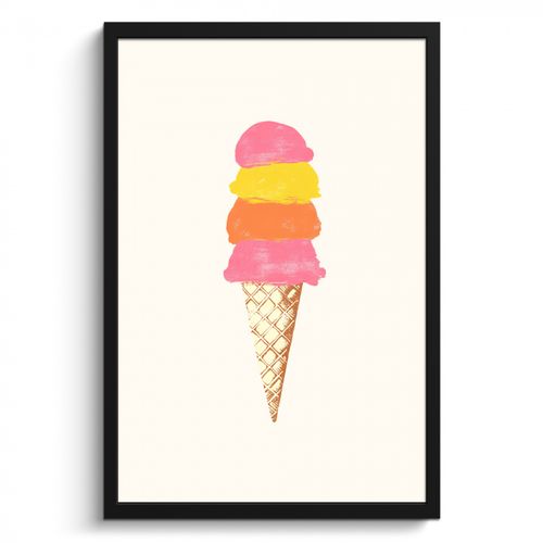 KitchenYeah - Cucina - Cornice per foto - Gelato a cucchiaiate - Corna - Illustrazione - Minimalista