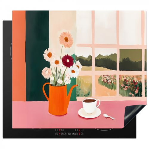Protezione piano induzione - Fiori - Caffè - Finestra