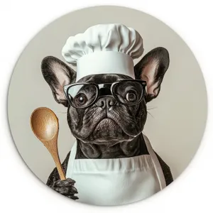 Quadro rotondo - Occhiali - Cane - Cuoco