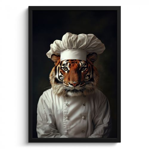 KitchenYeah - Cucina - Cornice per foto - Tiger - Abbigliamento da cuoco - Marrone
