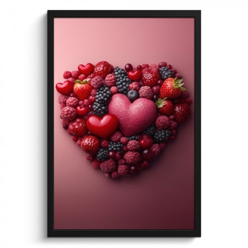 KitchenYeah - Cucina - Cornice per foto - Frutta - Cuori - Fragole - Lamponi - Mirtilli