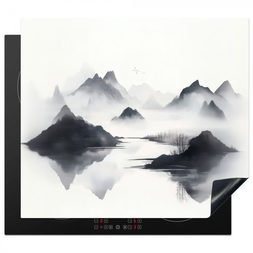 Protezione piano induzione - Montagne - Nebbia - Acqua - Bianco