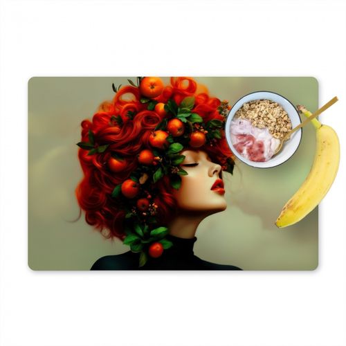 Tovagliette - Donna - Mele - Rosso - Foglie
