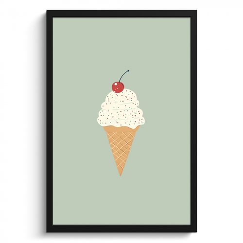 KitchenYeah - Cucina - Cornice per foto - Illustrazione - Gelato - Macchioline - Ciliegia
