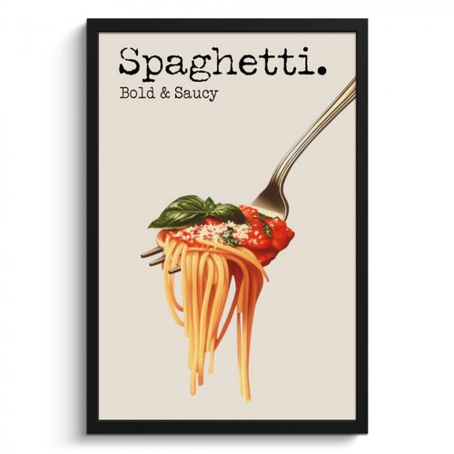 KitchenYeah - Cucina - Cornice per foto - Spaghetti - salsa di pomodoro - parmigiano