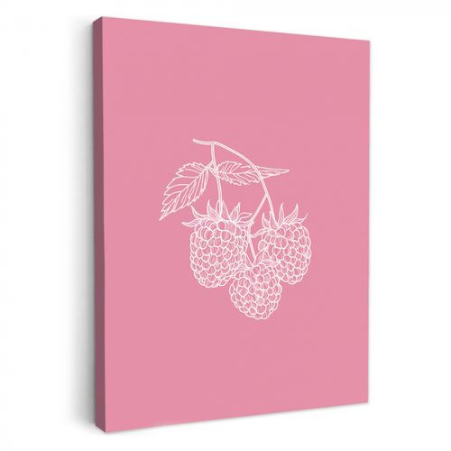 Dipinti su tela - Lamponi - Gambo - Disegnato - Rosa