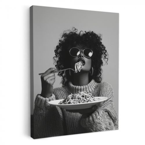 Dipinti su tela - Donna - Pasta - Nero - Bianco