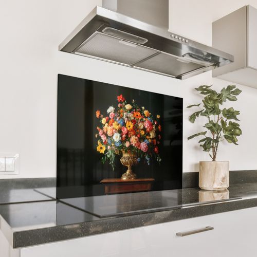 Parafango in alluminio - Oro - Fiori - Colori - Vaso
