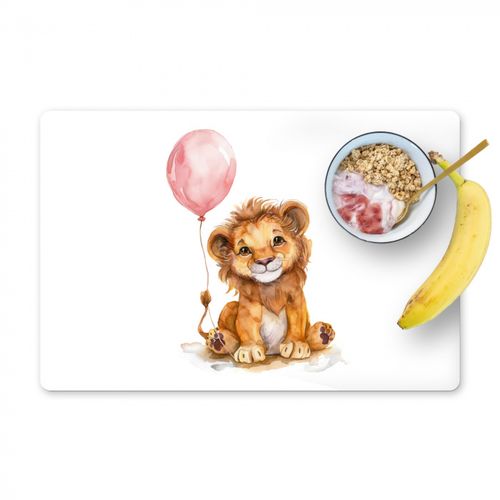 Tovagliette - Leone - Animale bambino - Palloncino rosa