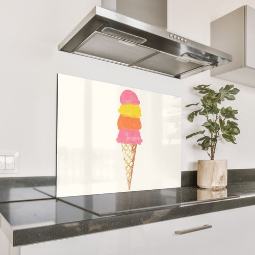 Parafango in alluminio - Gelato a cucchiaiate - Corna - Illustrazione - Minimalista