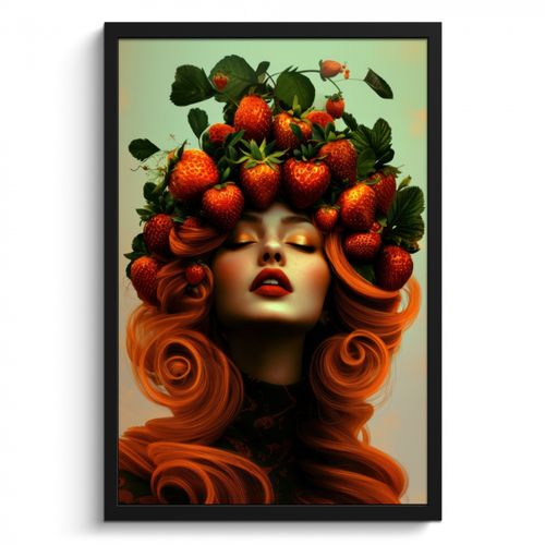 KitchenYeah - Cucina - Cornice per foto - Donna - Fragole - Corona