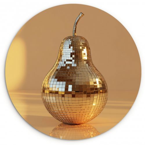 Quadro rotondo - Oro - Disco - Glitter - Pera