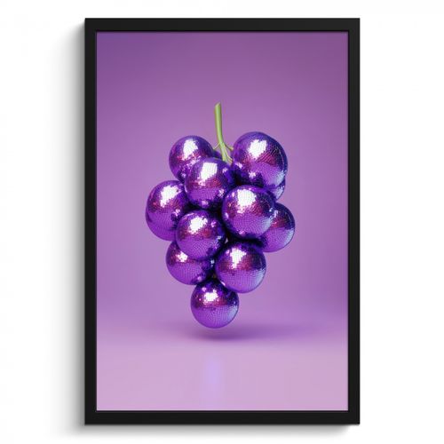KitchenYeah - Cucina - Cornice per foto - Uva - Disco - Glitter - Viola
