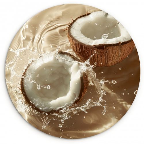 Quadro rotondo - Acqua di cocco - Acqua - Beige - Spruzzi